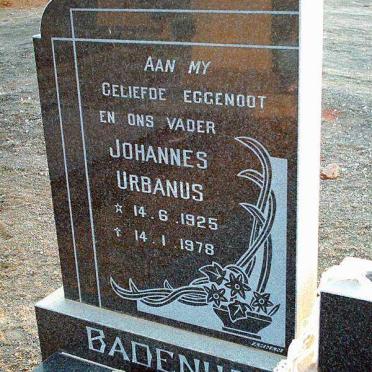 BADENHORST Johannes Urbanus 1925-1978