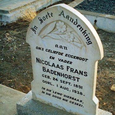 BADENHORST Nicolaas Frans 1891-1938