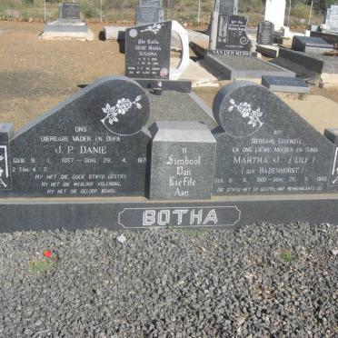 BOTHA J.P. 1887-1971 &amp; Martha J. BADENHORST 1900-1960