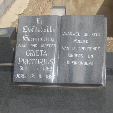 PRETORIUS Grieta 1892-1986