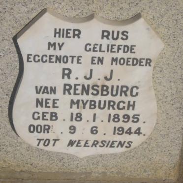 RENSBURG R.J., J. van nee MYBURGH 1895-1944