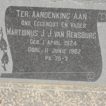 RENSBURG Marthinus J., J. van 1924-1962
