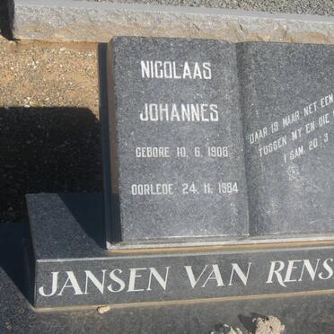 RENSBURG Nicolaas Johannes, Jansen van 1908-1984 &amp; Susarah Margaretha van der MERWE -1912-1987