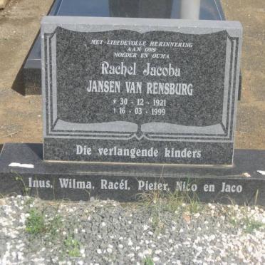 RENSBURG Rachel Jacoba, Jansen van 1921-1999