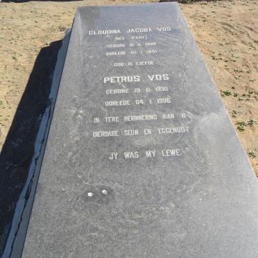 VOS Gloudina Jacoba nee KORF 1898-1951 :: VOS Petrus 1930-1996