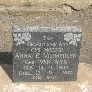 VERMEULEN Anna E. nee VAN WYK 1864-1902