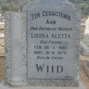 WIID Louisa Aletta nee FOURIE 1892-1970