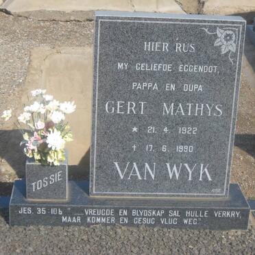 WYK Gert Mathys, van 1922-1990 &amp; Susanna Jacoba VISAGIE 1917-1996