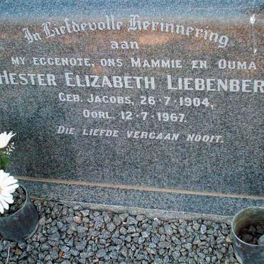 LIEBENBERG Hester Elizabeth geb JACOBS 1904-1967