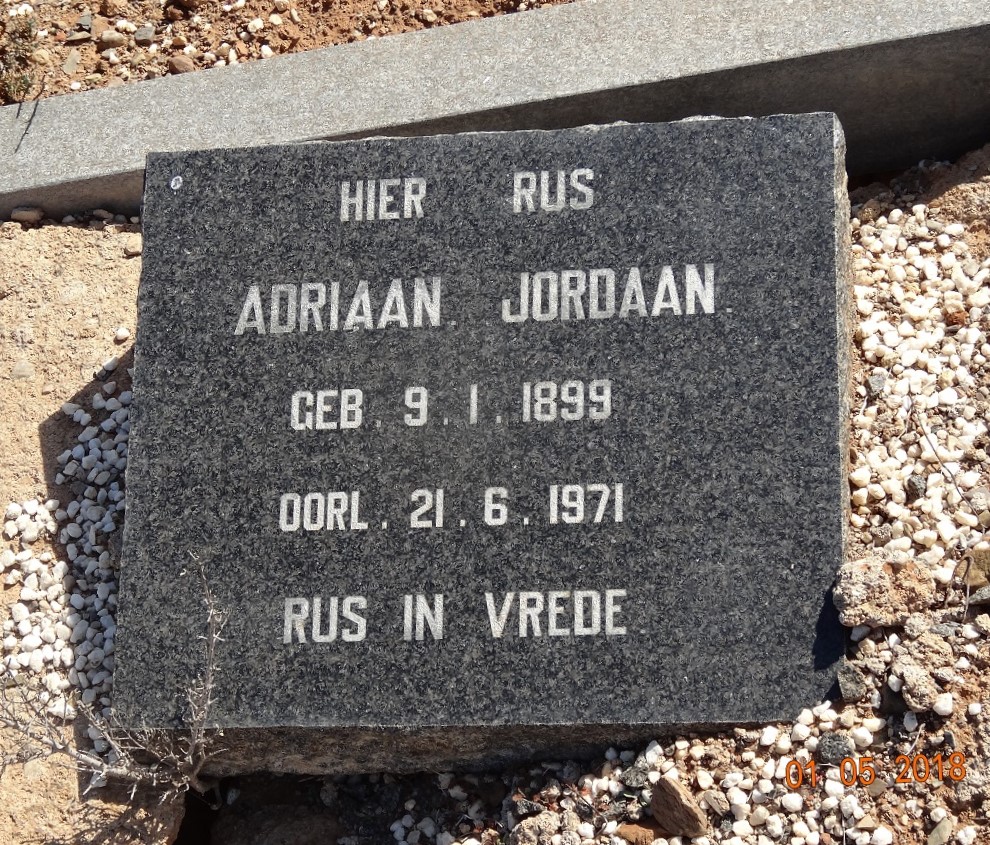 JORDAAN Adriaan 1899-1971