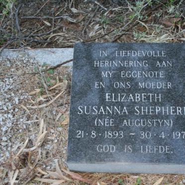 SHEPHERD Elizabeth Susanna nee AUGUSTYN 1893-1978