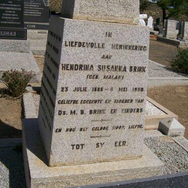 BRINK Hendrina Susanna nee MALAN 1888-1950