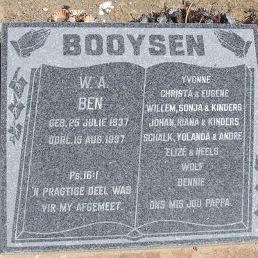 BOOYSEN W.A. 1937-1997
