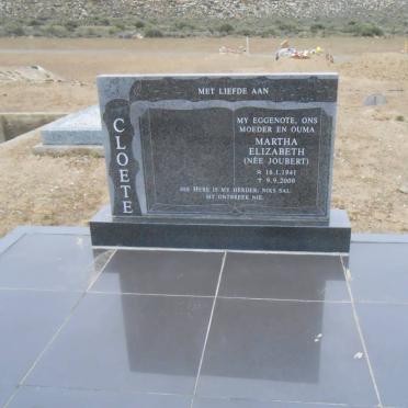 CLOETE Martha Elizabeth nee JOUBERT 1941-2000