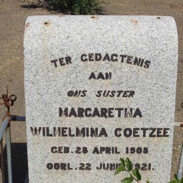 COETZEE Margaretha Wilhelmina 1908-1921