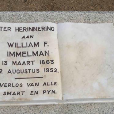 IMMELMAN William F. 1863-1952