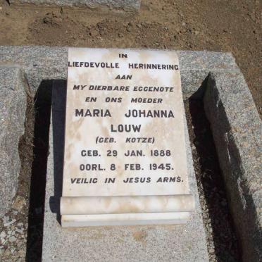 LOUW Maria Johanna nee KOTZE 1888-1945