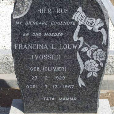 LOUW Francina L. nee OLIVIER 1929-1967