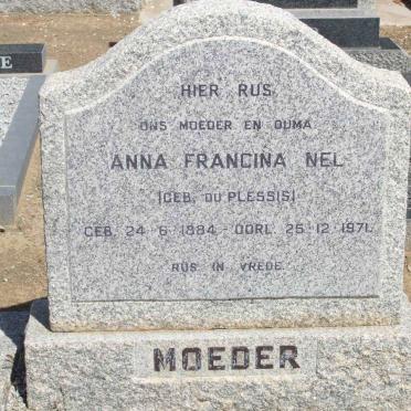 NEL Anna Francina nee DU PLESSIS 1884-1971