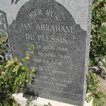 PLESSIS Jan Abraham, du 1890-1954