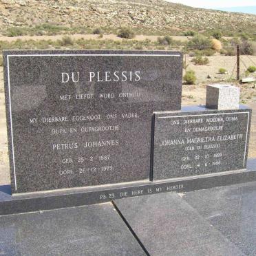 PLESSIS Petrus Johannes, du 1887-1979 &amp; Johanna Magrietha Elizabeth DU PLESSIS 1899-1986