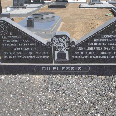 PLESSIS Abraham V.W., du 1906-1975 &amp; Anna Johanna Danielina 1912-1991