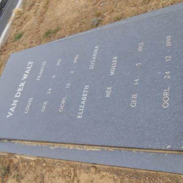 WALT Louis Francis, van der 1921-1986 &amp; Elizabeth Susanna MULLER 1913-1999