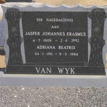 WYK Jasper Johannes Erasmus, van 1909-1992 &amp; Adriana Beatrix 1911-1984