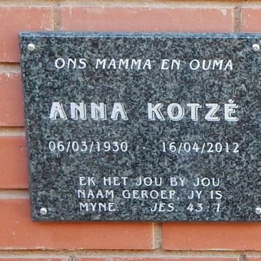 KOTZÉ Anna 1930-2012