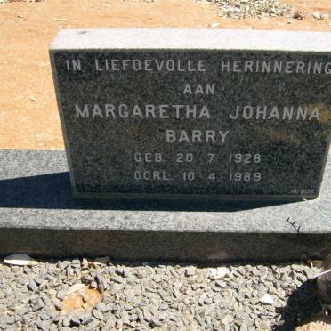 BARRY Margaretha Johanna 1928-1989