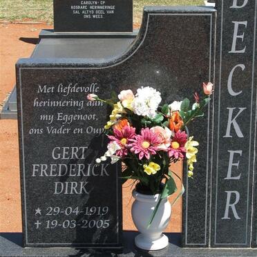 BECKER Gert Frederick Dirk 1919-2005
