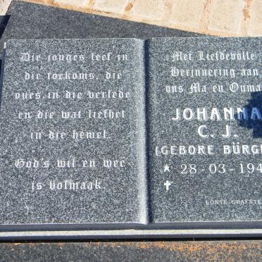 BOSHOFF  Johanna C.J .nee  BÜRGER  -1946