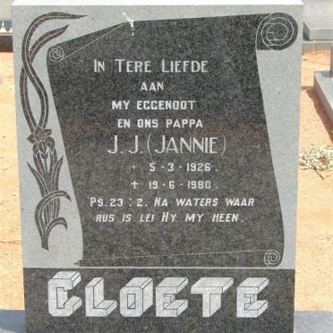 CLOETE J.J. 1926-1980