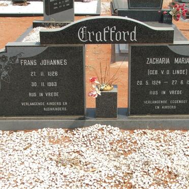 CRAFFORD Frans Johannes 1926-1983 &amp; Zacharia Maria V.D.LINDE 1924-1982