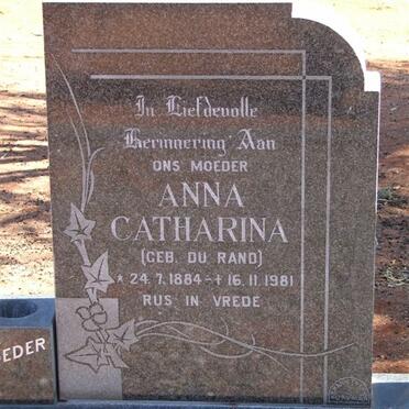 DOMAN Anna Catharina nee DU RAND 1884-1981