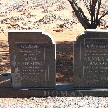 DOMAN Nicolaas Jacob 1881-1968 &amp; Anna Catharina DU RAND 1884-1981