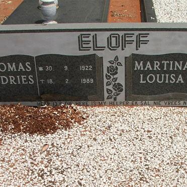 ELOFF Thomas Andries 1922-1989 &amp; Martina Louisa 1923-