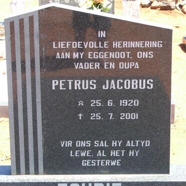 FOURIE Petrus Jacobus 1920-2001