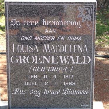 GROENEWALD Louisa Magdelena nee GROVE 1917-1989