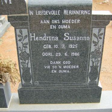 HANEKOM Hendrina Susanna 1925-1986