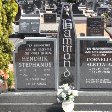 HAMMOND Hendrik Stephanus 1923-1986 &amp; Cornelia Aletta A. 1931-2000
