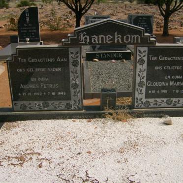 HANEKOM Andries Petrus 1902-1993 &amp; Gloudina Maria WIESE 1915-1994