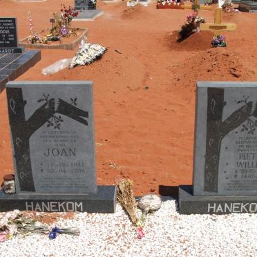 HANEKOM Pieter Willem 1933-2003 &amp; Joan 1941-2005