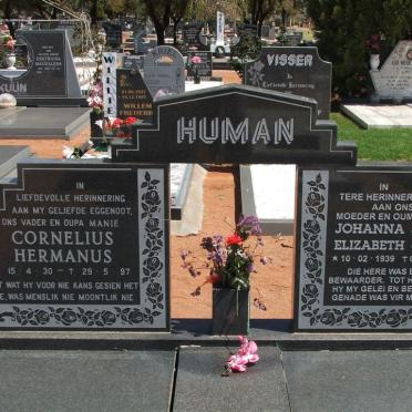 HUMAN Cornelius Hermanus 1930-1997 &amp; Johanna Jacoba Elizabeth GOOSEN 1939-2001