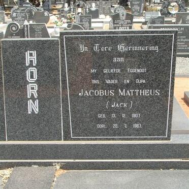 HORN Jacobus Mattheus 1907-1987