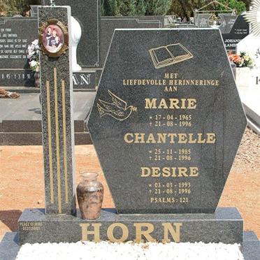 HORN Marie 1965-1996 :: HORN Chantelle 1985-1996 :: HORN Desire 1993-1996