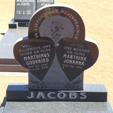 JACOBS Marthinus Godvried 1927-2005 &amp; Marthina Johanna 1941-