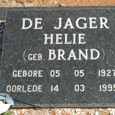 JAGER Helie, de nee BRAND 1927-1995