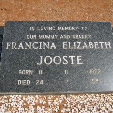 JOOSTE Francina Elizabeth 1922-1987
