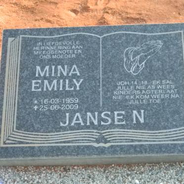 JANSEN Mina Emily 1959-2009